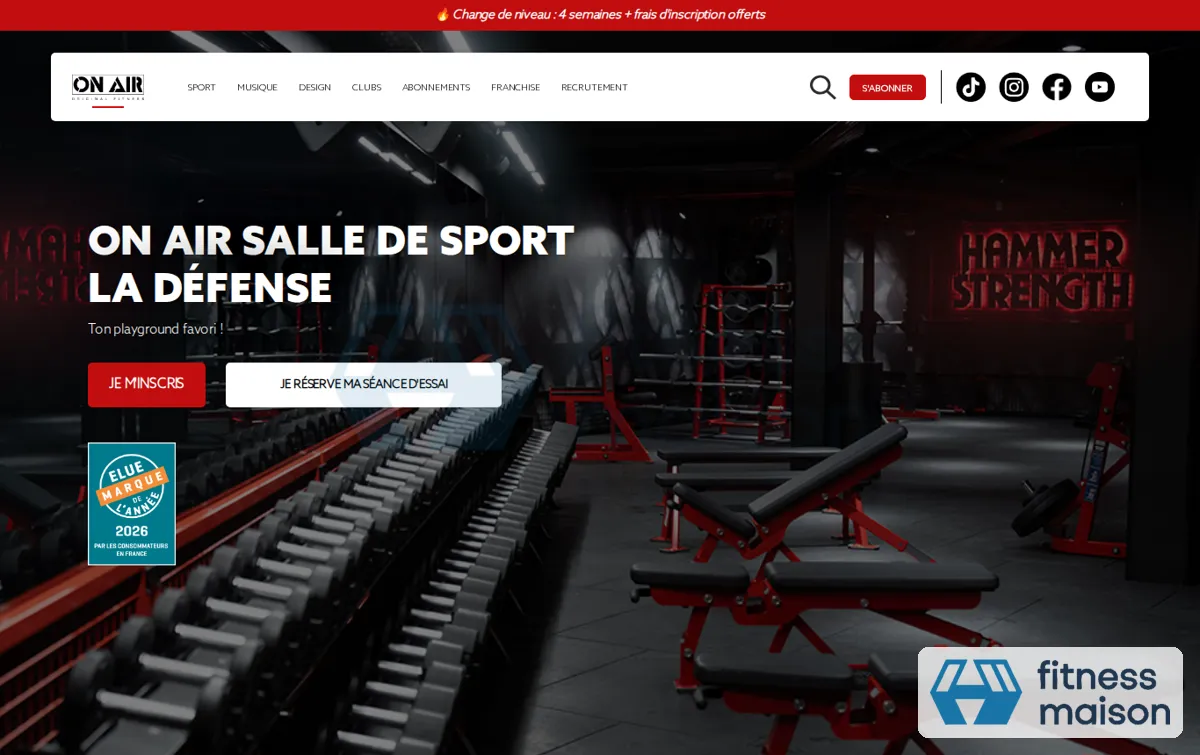 Capture : Salle de sport - La Défense (92) - ON AIR FITNESS